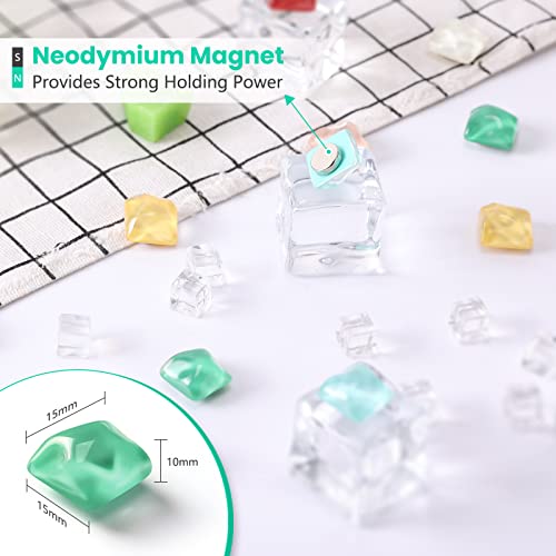 rhinocats Colorful Fridge Magnets，Cute Acrylic Mosaic Refrigerator Magnets for Office Kitchen Locker, 24 Pack of 12 Colors, Strong Holding Power - color: Acrylic Mosaic 24-pack 12-colors