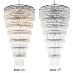 Large Black Chandeliers for High Ceiling H68 7-Tier Glass Chandelier Modern Foyer Entry Lighting Round Light Fixture Ceiling Staircase Villa Living Room Extra Long - size: XL Black (39" x 68")