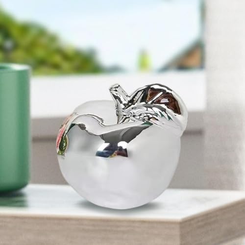 Fenteer Fruit Sculpture Desktop Statue Delicate Ideal Gifts Artistic Ornament Ceramic Figurine for Rooms Porches Desktops Homes Cafes, Silver, S - color: Silver, size: Small
