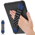 MoKo Security Hand-Strap for 9-11 Inch Tablet, iPad/iPad Pro/iPad Air/Kindle Fire HD/Samsung, High-Elasticity Versatile Hand Strap Lightweight Finger Grip Holder, Navy Blue - color: Navy Blue, style: Patterned Strap