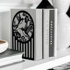 Peacoblue Metal Bookends for Shelves, Modern Decorative Heavy Duty Study Book Ends Stoppers for Office, Desk, Shelf, Room 5.3"x4.3"x7.9" Cast Iron Simple Tall Bookends 1 Pair (Hummingbird and Flower) - style: Hummingbird and Flower