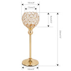 VINCIGANT Gold Crystal Candle Holders Set of 16 for Wedding Centerpieces,Votive Crystal Candle Holders for Home Fireplace Coffee Table Mantle Decor candelabros de mesa - size: 16 pcs 13" Tall