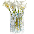 Aoderun Glass Vase Crystal Vase Heavy Duty Large Flower Vase for Dining Table Kitchen Office Home Shelf Wedding Living Room Centerpieces(Iridescent Clear) - color: Iridescent Clear