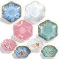 Lemecima 8 Pcs Ceramic Jewelry Dish Set, Leaf-Shaped Trinket Holder Tray for Rings Earrings Necklaces Bracelets Keys, 4 Colors, Gifts for Women Mother's Day Birthday Wedding Anniversary