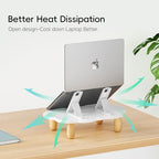 AFOOYO Adjustable Wood Laptop Stand, Ergonomic Height Angles Computer Stand, Cloud-Shaped Holder Riser Notebook Stand for Desk Compatible with Air, Pro, Dell, HP, Lenovo More 10-17.3" Laptops, White - color: White