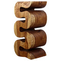 Haussmann Wood Big Wave Verve Accent Snake Table - Thick Wave (Walnut, 12x14x30) - color: Walnut, size: X-Large