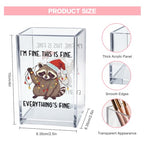 I'm Fine This Is Fine Acrylic Cosmetic Pencil Pen Holder Cup, Funny Raccoon Christmas Pen Holder Cup, Raccoon Lover Gifts for Women Men, Office Sarcastic Gifts for Women Men Colleague Boss - style: It's Fine B