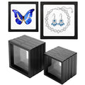 Linkstyle 10PCS Challenge Coins Display Stand Holder, 3D Floating Frame Transparent PE Floating Display Case, Jewelry Storage Box Suspension Frame for Medal, Medallion, Stamps - size: 4.3x4.3in, 5.5x5.5in