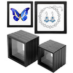Linkstyle 10PCS Challenge Coins Display Stand Holder, 3D Floating Frame Transparent PE Floating Display Case, Jewelry Storage Box Suspension Frame for Medal, Medallion, Stamps - size: 4.3x4.3in, 5.5x5.5in