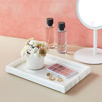 Juvale Large Marble Vanity Tray - Jewelry & Cosmetic Organizer with Drawer Organizer - Bathroom Display with Soap Tray - Home Accent Piece with Marble Decor - 11.7 x 7.7 x 1.1 in White (Pack of 2) - size: 11.7" x 7.7" x 1.1" (Pack of 2)