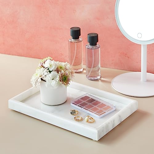 Juvale Large Marble Vanity Tray - Jewelry & Cosmetic Organizer with Drawer Organizer - Bathroom Display with Soap Tray - Home Accent Piece with Marble Decor - 11.7 x 7.7 x 1.1 in White (Pack of 2) - size: 11.7" x 7.7" x 1.1" (Pack of 2)