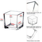 Square Glass Vases Set of 6 – Hewory 5"x5" Clear Cube Flower Vase Candle Holders for Wedding Centerpieces Home Decor Events Party Ceremony (Not Include Flower and Candle)