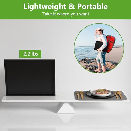 Youpehom Bed Tray Table with Folding Legs,Bamboo Breakfast in Bed for Kitchen Serving Tray,Sofa,Used As Laptop Desk Snack Breakfast Tray (Black, Large) - color: Black, size: Large