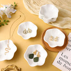 Shappy 12 Pcs Ceramic Jewelry Tray 4.5 in Ring Dish Bulk Decorative Trinket Dish for Bridal Christmas Birthdays Gifts - style: Flower