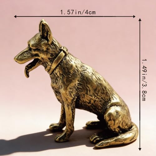 Vintage Mini Dog Brass Figurine Cute 3D Aminal Statues for Home Office Table Desk Mantle Decor Tea Pet Decoration Funny Dog Lovers Gifts for Women Men Friend (HTBJ3591) - color: Fdjlcs3591