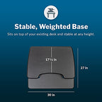 Vari - VariDesk Essential 30 - Two-Tier Standing Desk Converter for Home Office - Adjustable Sit Stand Desk with 11 Height Settings - Standing Desk Riser for Monitor & Accessories - 30" Wide, Black - size: 30"