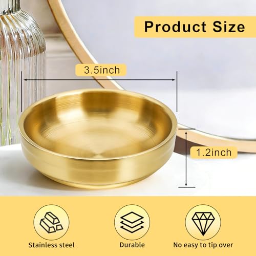 Ring Holder, Jewelry Tray, Gold Small Jewelry Dish for Women and Men, Valentines Day Gifts Trinket Holder