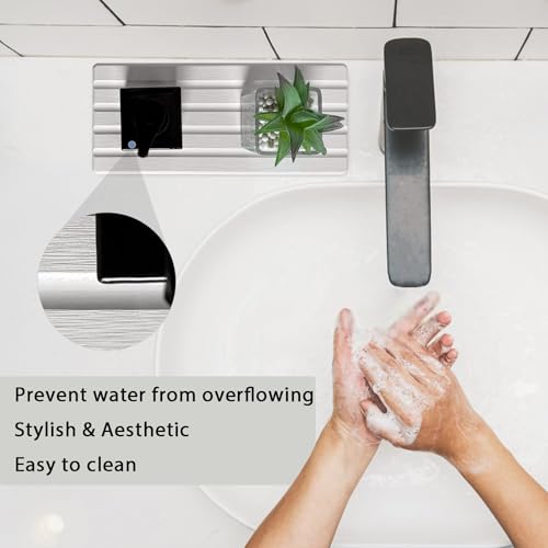 Diatomite Soap Dish, Water Absorbing Stone Tray, Kitchen Sink Organizer, Fast Drying Counter Holder (White, 9.5" x 4"/24 x 10cm) - color: White, size: 9.5" x 4" (24 x 10cm)