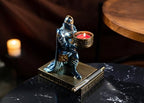 King's Guard Kneeling Knight Candlestick Holders Resin Posture TeaLight Holder Warrior Mobile Phone Stand Pen Holder Candle Holder for Restaurant, Altar, Home Table(Blue) - color: Blue