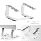 Griffin Elevator Laptop Stand - Ergonomic Computer Riser & Laptop Mount Made of Sturdy Brushed Aluminum - Supports Posture & Elevates Workspace with a Minimal Design, Classic Clear (2.5 Oz)
