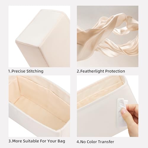 DGAZ Silk Purse Organizer Insert For LV Sac Plat Mini/BB/Medium bag，Silky Smooth Bag Organizer，Luxury Handbag & Tote Shaper（Craie，Mini） - color: Craie, size: Mini