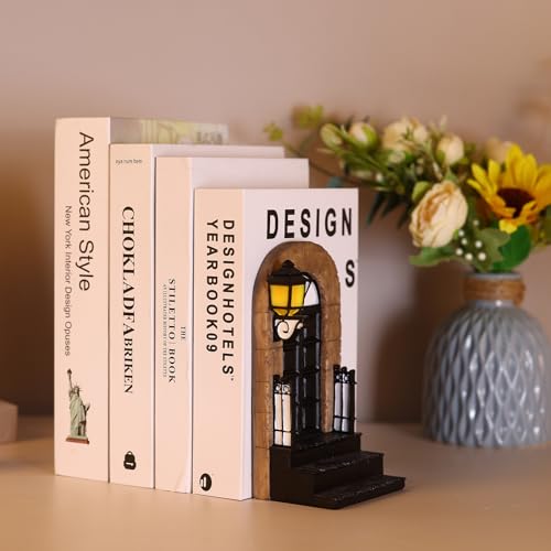 1 Pcs Unique Book End Decorative，Antique Bookend Art Deco Bookend，Unique Bookend Book Stopper Book Holder Decorative Book End for Shelves Desk Home Office Bookshelf Decoration Antique Books Decor