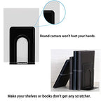 Book Ends, Heavy Duty Bookends to Hold Books, Metal Bookends for Home Office Decorative, Book Ends for Heavy Books/Movies/CDs, Black 6.5 x 5 x 5.7 in, 7 Pair/ 14Piece