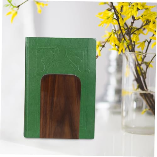 NUOBESTY Elegant Desktop Bookends Minimalist Reading Stand Book Organizer for Home Office Walnut Stylish File Holder to Keep Books and Documents Organized