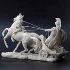 Veronese Design 10 1/4 Inch Roman Centurion on Two Horse Chariot Statue Resin Marble White Finish