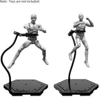 Action Figure Stand with Flexible Metal Arm,Action Figure Pose Display Holder Base,Flight Stands for Action Figures Compatible with HG RG SD SHF Gundam 1/144 Toy with Screwdriver (2Pcs Black) - color: 2Pcs Black