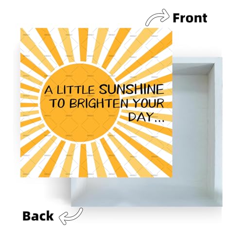 Sunshine Decorations, EMOHAT A Little Sunshine To Brighten Your Day Wood Box Signs, Home Office Bedroom Inspirational Desk Sign 5.1x5.1 inch - color: Sunshine Decorations