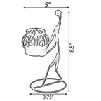 Wire Figure Candle Holder Decorative Modern Tea Light Lantern Tabletop Centerpiece Candle Stand, Front Carry - color: Front Carry