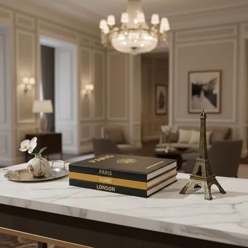 Decorative Coffee Table Books Set of 3 – Faux Books for Home Decor, Bookshelf Styling, Entry Table Decor (Paris, Rome, London) – THORZA