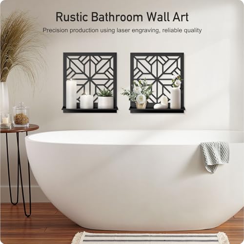 Aesthetics Candle Wall Holder, Modern Bathroom Wall Art for Living Room Bedroom Bathroom (2 Pack 11.8 x 13 in) - color: Black- Aesthetics