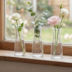 Set of 12 Glass Bud Vases, Clear Small Flower Vases for Centerpieces, 6 Oz Decorative Vase for Wedding, Birthday, Events, Dining Room