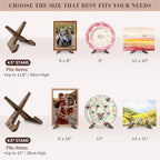 ANBOXIT Plate Stand for Display - 6.5 Inch Plate Holder Display Stand, Wooden Picture Frame Holder, Decorative Table Top Easels