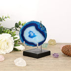 Hipiwe Display Stand Easel with Adjustable Stainless Steel Arm Easel with Wooden Base Easel Holder for Fossil Coral Geodes Rock Mineral Agate Plate Seashell Collectibles, 2.5"x2.5"x4.4" - size: Medium