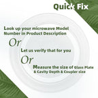 9.6" Microwave Turntable Plate Compatible with GE WB49X10134, 9 5/8 inch Replacement Microwave Glass Plate for LG 3390W1A035A 3390W1A035C and WPW10315165 Whirlpool Microwave Glass Tray - size: 9.6" Flat Bottom