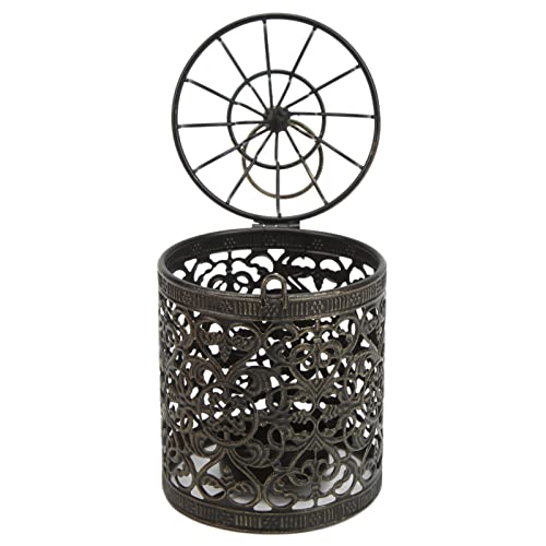 Vintage Iron Candle Holder Protection Elegant Style Tea Light Holders Terrace Party Ambience (B Brush Gold)