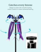 Wind Spinners for Yard Garden, Large Outdoor Metal Wind Spinner with Stake, Kinetic Wind Sculptures & Spinners Windmill for Outside Lawn Yard Art Decor(15" W x 73" H) - size: Violet Cascade