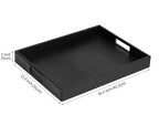 HofferRuffer Rectangle Serving Tray with Hole Handles for Coffee Table, Breakfast, Tea, Food, Butler - Countertop, Kitchen, Vanity Serve Tray, 16.2 x 12.2 x 2 inches, Faux Leather (Black Croco) - color: Black Croco, size: 16.2" x 12.2" x 2"