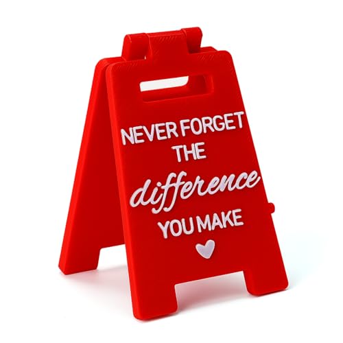 3D Printed Desk Sign, NEVER FORGET THE difference YOU MAKE - Double Sided Inspirational Home Office Decor, Motivational Gift for Coworkers Friends, Teachers, Boss - color: NEVER FORGET