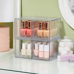STORi Chloe Space-Saving Clear Drawer Organizer (4 Tall Drawers) Sort Office, Kitchen, Beauty Supplies, Makeup, Pens, Jewelry, Stationary, Made in USA - style: 3.5"W x 3.5"H Drawers (Set of 4)