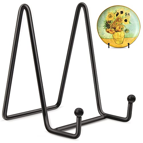 Mocoosy 2 Pack 4 Inch Plate Stands for Display - Black Iron Easel Plate Holder Display Stands Metal Frame Holder Stands for Pictures, Photo, Decorative Plate Dish and Tabletop Art - color: Black, size: 4 Inch