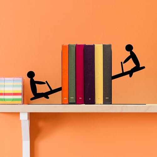 See-Saw Bookends Fun Bookends Cute Book Ends Bookshelf Decor for Office School Library Bedroom Book Lovers Gift