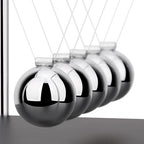 SEVNPRIME 5 Large Beads Newton's Cradle Balance Balls Desk Toys Office Decorations with Black Wooden Base Desk Balance Balls Fun Science Physics Toys for Office/Bedroom/Living Room