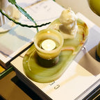 Marble Candle Holder, Empty Tealight Candle Decor Holders, Lime Green - color: Lime Green