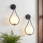Mid-Century Wall Sconces Set of 2 Black Modern Globe Wall Lighting Indoor Hardwired Wall Lights for Hallway Office,Porch, Bedroom, Living Room,Stairway - color: Black