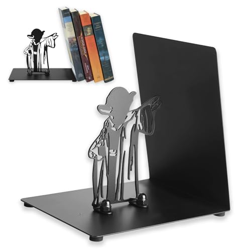 Master Yoda Force Metal Bookend, Black Metal Bookend,Double-Sided Yoda Pattern, Creative Gift for Star War Lovers,Decor for Home, Office & Kids Room (Master)