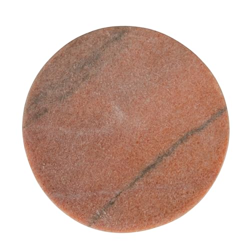 Creative Co-Op Marble Round Soapdish, Pink - color: Pink